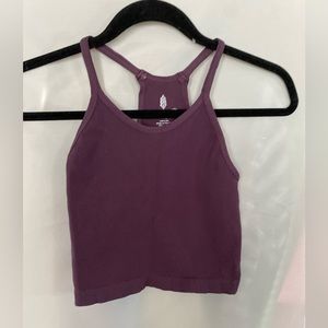 NWOT Free People Happiness Runs Crop Tank Ribb Burgundy Size XL